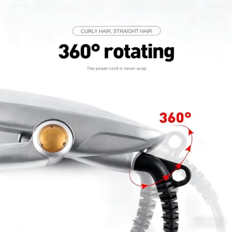 2-in-1 Rotating Curling Iron & Straightener, 3-Temp Ceramic