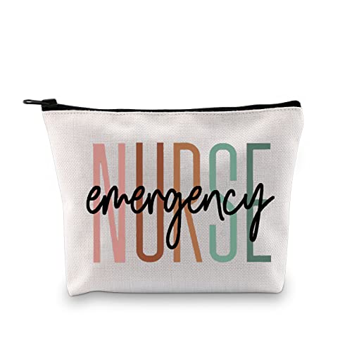 XYANFA Emergency Nurse Makeup Bag ER Nurse Gift NICU Nurse ICU Nurse Appreciation Gift Nursing School Student Graduation Cosmetic Bag (emergency NURSE)