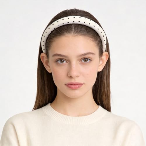 Polka Dot Headbands for Women, Non-Slip Wide Headband 2-Pack