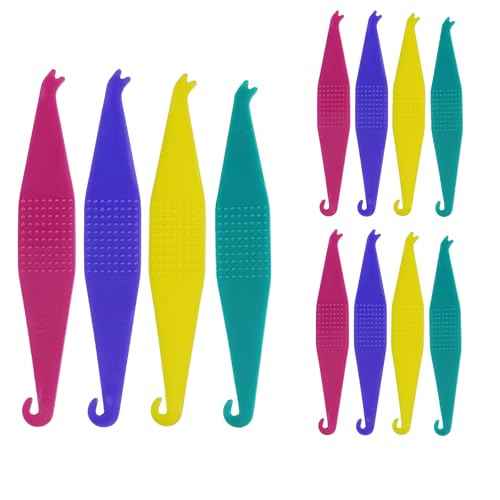 100PCS Elastic Rubber Bands Placers Tool for Braces,Colorful Disposable Plastic Orthodontic Elastic Placers Braces Rubber Band Tool