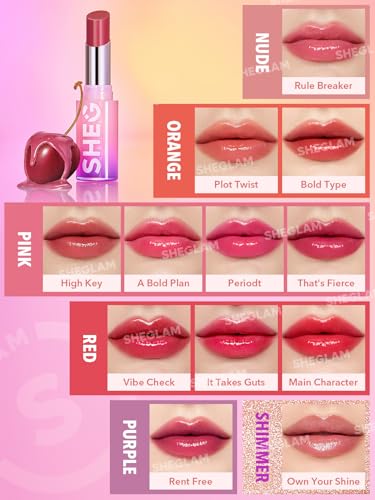 SHEGLAM Mirror Kiss High-Shine Jelly Lipstick - Hydrated & Smooth