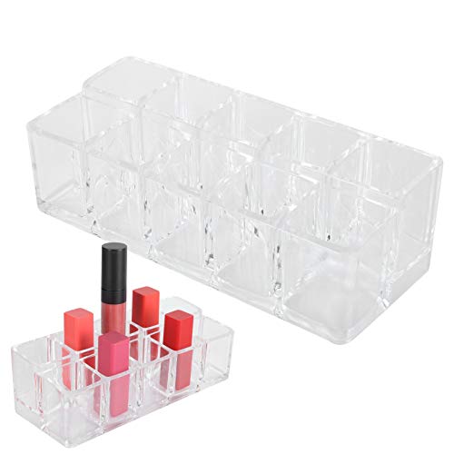 Lipstick Holder, 10 Slots Acrylic Lipstick Organizer, Lipstick Holder Case Display RackStand Cosmetic Makeup Organizer, Lipgloss Organizer, Makeup Holder Storage Display