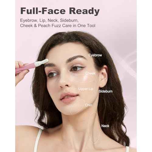 Eyebrow Trimmer, Facial Hair Trimmer Precision Detailer with Rinseable Blade, Battery Powered Double-Sided Eyebrow Razor with Comb, Compact Pen-Size Safe Painless Shaver for Chin Peach-Fuzz