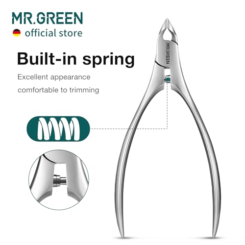 MR.GREEN Professional Cuticle Nipper and Pusher Set with Built-in Spring