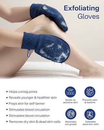Yiclick Heavy Exfoliating Gloves Mitts for Dead Skin Removal