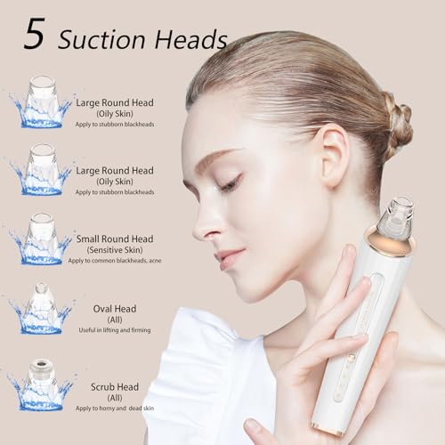 Upgraded Blackhead Remover Pore Vacuum with 3 Probes & 3 Suction Levels