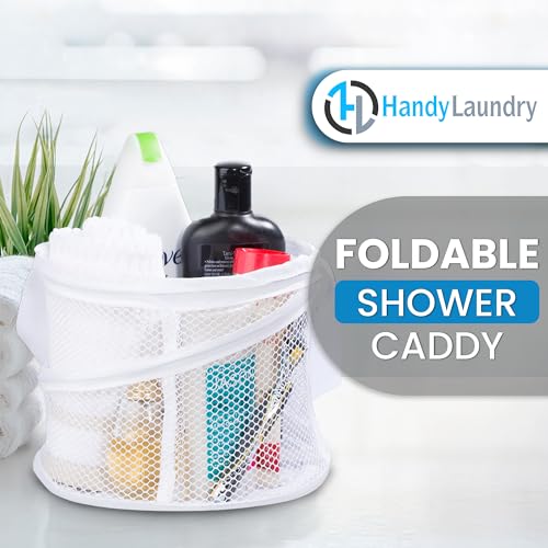 Portable Shower Caddy with Handle, Collapsible Mesh Toiletry Organizer