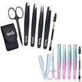 TsMADDTs Eyebrow Tweezer Set, 13 Pcs Tweezers Set for Women, Precision Tweezer for Eyebrows with Curved Scissors for Ingrown Hair, Hair Plucking Daily Beauty Tools with Leather Travel Case