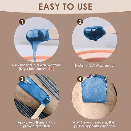 KOTAMU Wax Beads, 2.5lb Hard Wax for Bikini Brazilian Sensitive Skin Facial Leg Body Waxing, Professional Waxing Beads Target Coarse Hair Removal, Blue Wax Beans for Women Men at Home & Salon Use