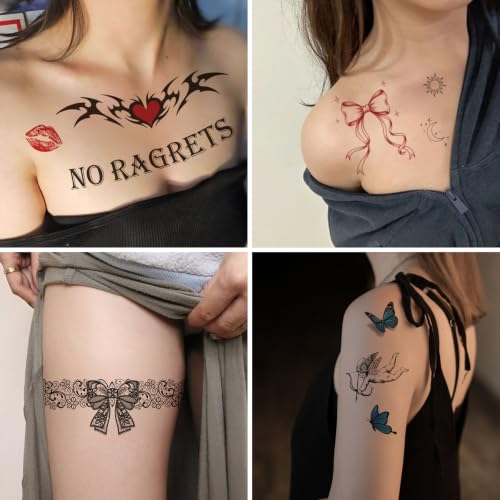 Halloween Temporary Tattoo Stickers - No Ragrets Barbed Wire & Spooky Designs