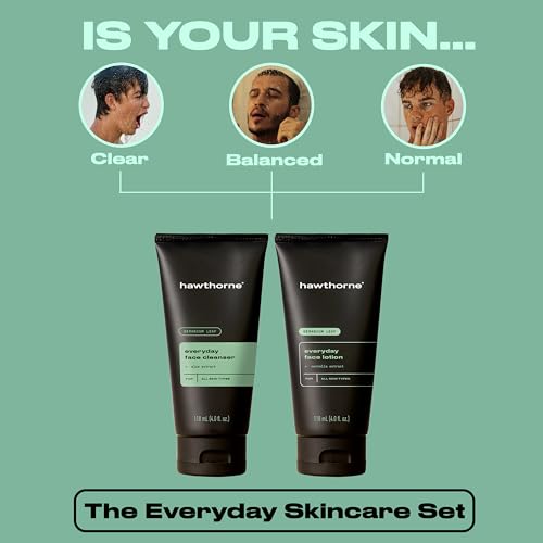 Hawthorne Everyday Men¡¯s Skin Care Kit. Men¡¯s Facial Care Kit with Face Wash Cleanser and Face Moisturizer Daily Face Routine For Men. Natural, Non-Toxic, Paraben Free, Phthalate Free. 4 Fl. Oz. Each.