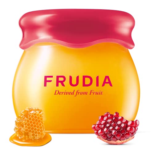 WELCOS FRUDIA Honey Lip Balm – Pomegranate | Lip Plumping, Moisturizing & Hydrating Translucent Red Tinted Lip Balm | 3-in-1 Lip Plumper Balm for Dry & Pale Lips with Pomegranate Extracts (0.33 fl oz)