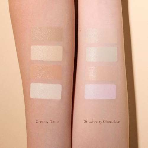 Flower Knows The Sweetie Bear 4-Color Concealer Palette,Highlihter Correct Contour Face Maekup,Blendable,High-Coverage & Crease-proof,Buildable All-Day Wear Compact,0.23 Oz(01 Strawberry Chocolate)