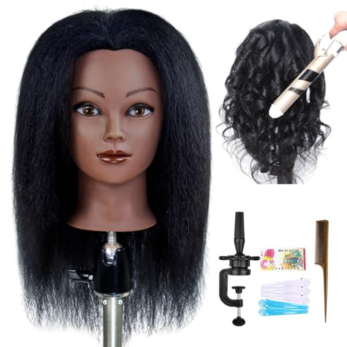 100% Human Hair Mannequin Head 22" with Stand | Cosmetology Training