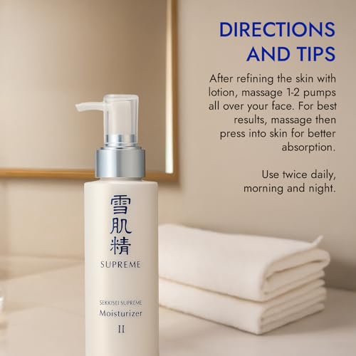 SEKKISEI SUPREME Moisturizer II N., Replenishing & Hydrating Liquid with Vitamin C, 4.7 Ounce