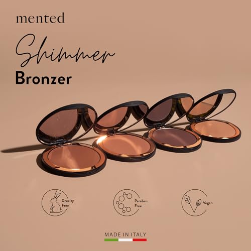 Mented Cosmetics Made in Italy, Cruelty Free Makeup, Vegan, Paraben Free, Shimmer Bronzer, Highlighter Bronzing Powder Palette for Face with Vitamin E + A, 0.35oz/10g, Beach Bum