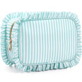 Kigeli Ruffle Makeup Bag - Large Waterproof Travel Cosmetic Pouch