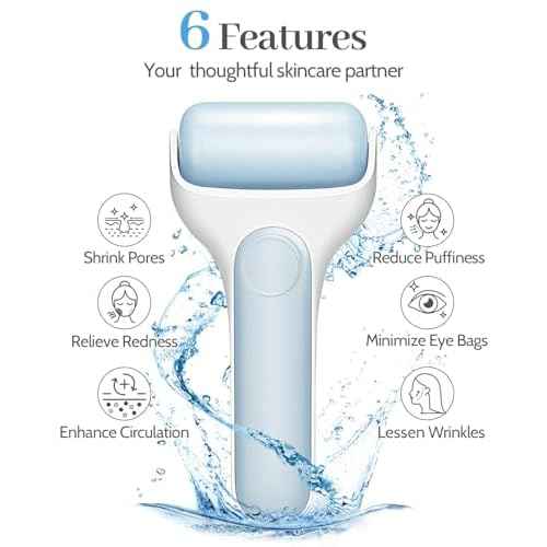 MORGLES Ice Roller for Face, Premium Facial Roller for Puffiness, Dark Circles and Lymphatic Drainage, Cold Face Roller for Women Self Care with Carry Case
