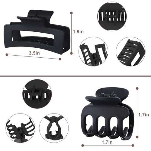 8 Pcs Medium & Small Hair Clips Set for Women - Durable Claw Clips