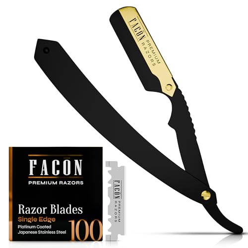 Facón Straight Razor Kit for Men with 100 Blades