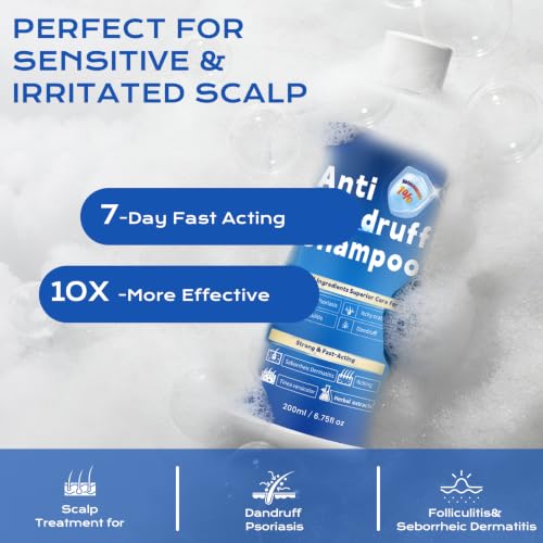 FYZMTL 1% Ketoconazole Anti-Dandruff Shampoo 6.75 Fl Oz Scalp Treatment for Itchy Flakes