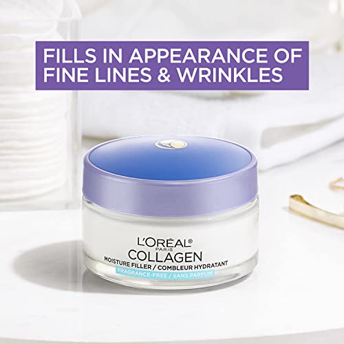 L'Oreal Paris Collagen Daily Face Moisturizer, Reduce Wrinkles, Face Cream, Fragrance Free 1.7 oz