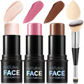 3-Piece Cream Contour Stick Kit - Blush, Bronzer & Highlighter