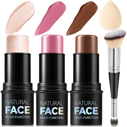 3-Piece Cream Contour Stick Kit - Blush, Bronzer & Highlighter