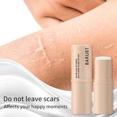 Silicone Scar Stick, Thick Solid Velvety Film for Old, Surgical Scars, Acne, Stretch Marks, Formula Infused with Asiatica Extracts and Vitamin E for Skin Smoother, Softer