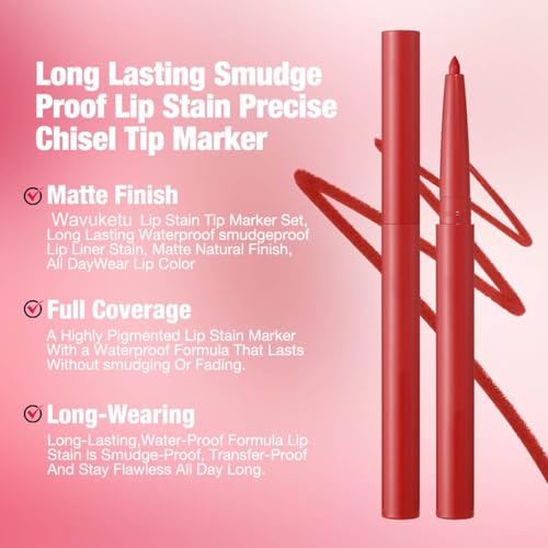 Nude Brown Lip Liner Lipstick for Women, Waterproof Long Lasting Lip Liner Pencil Lip Stick Set, Lip Kit With Lipliner Lipstick, Smudgeproof Lip pencil Lip Crayon 02#