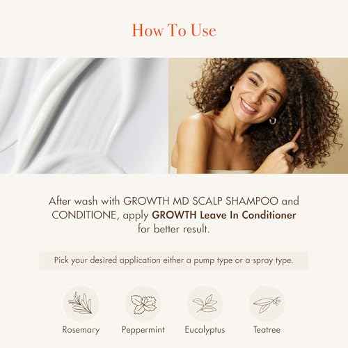 Red by Kiss Growth MD Leave-In Conditioner, Detangle Moisturize & Strengthen, 5X Menthol Biotin, Panthenol & Niacinamide for Thicker, Fuller Hair, Vegan Formula & Cruelty Free, 10 oz