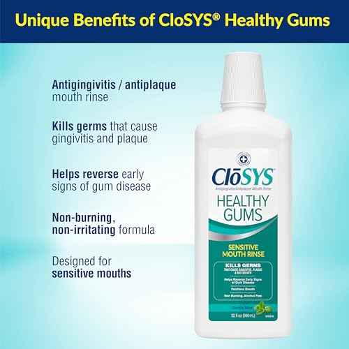Closys Healthy Gums Mouthwash, Antiplaque and Anti-gingivitis for Gum Health, Non-Burning, Non-Irritating ? 32 Fl Oz