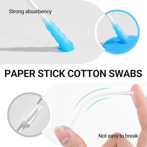 SEEDNUR Organic Baby Cotton Swabs - 400 Pcs Dual-Tip Ear Cleaners