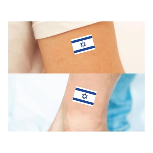 30 Israel Flag Temporary Tattoos - Pre-Cut Face Stickers