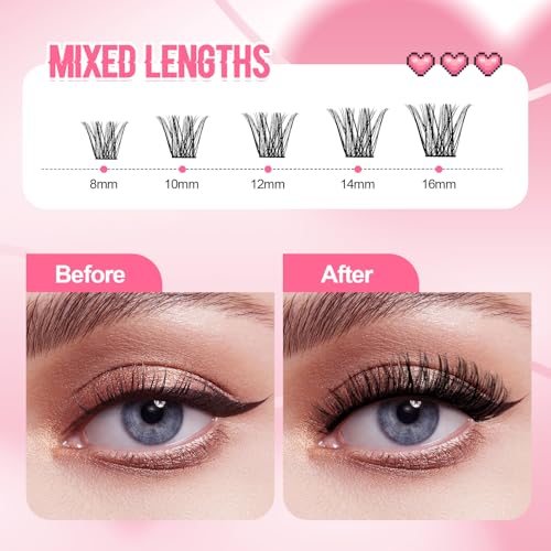 FADLASH D-Curl Eyelash Clusters 371PC Wispy Lash Extensions