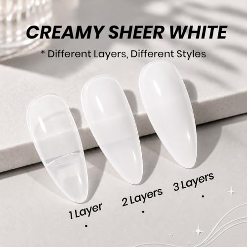 Beetles Milky White Gel Top Coat J-White-1 2-in-1 Glossy Nail Polish Finish