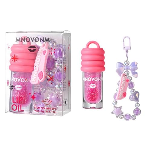 Moisturizing Lip Gloss Set - 3 Fruit Flavors with Keychain