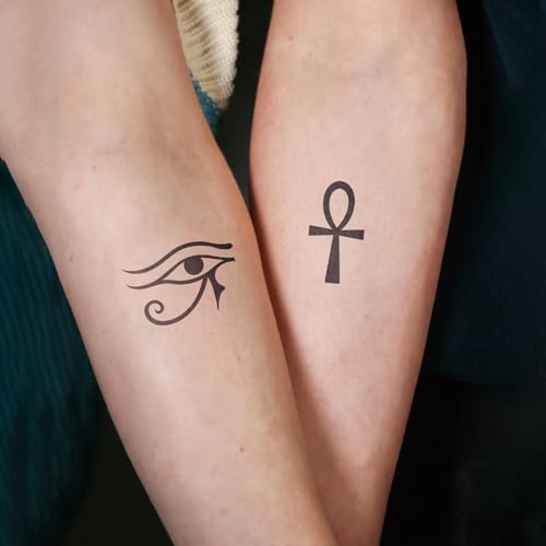 Egyptian Temporary Tattoo Set – Eye of Horus, Ankh & Lotus