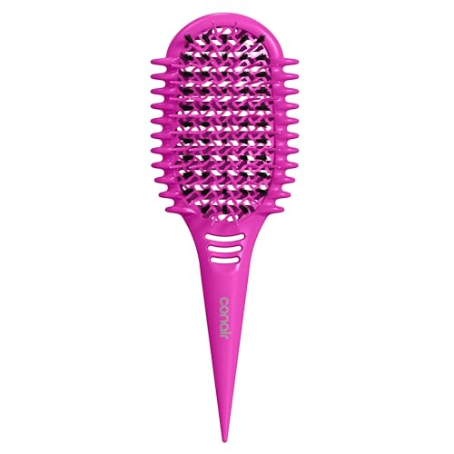 Conair Curl Define Pro Detangler Brush for Curly Hair - Hot Pink