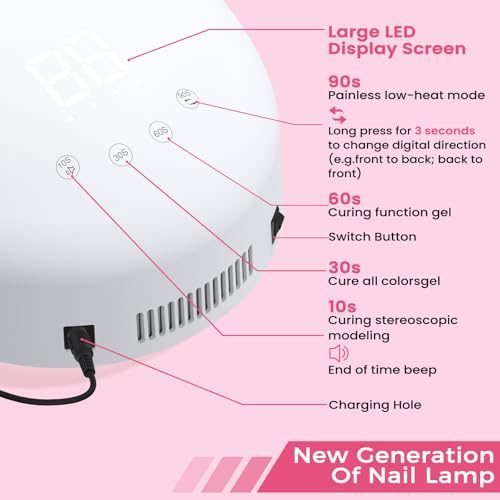 NAILGIRLS Professional UV Nail Lamp with 4 Timer Settings for Gel Nails & Salon Use