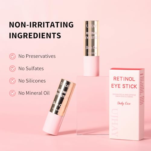 Retinol Eye Stick with Caffeine & Vitamin C - Anti-Aging Under-Eye Balm for Dark Circles & Puffiness