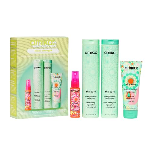Amika Kure Inner Strength Hair Repair Set | Shampoo, Conditioner & Mask
