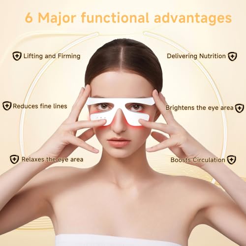 Choufaly Under Eye Red Light Therapy Glasses Microcurrent Eye Massager