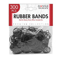 DONNA 300pc Small Black Rubber Hair Bands – No-Snag Elastic Ties