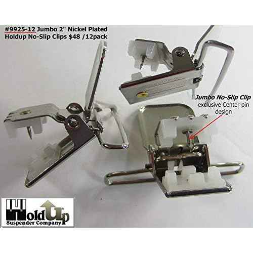 Holdup Silver No-Slip replacement patented clips (12, 2")