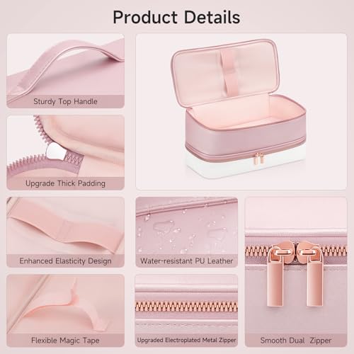 Shark Hair Dryer Travel Case - Double-Layer Storage, Pink