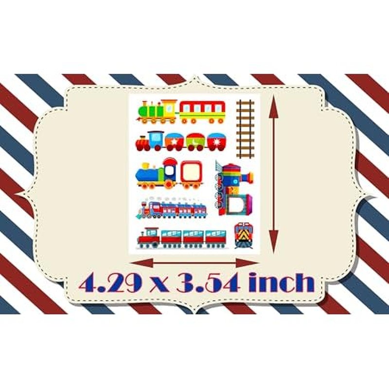192PCS Colorful Train Tattoos Temporary Stickers Suitable for transportation Themed Birthday Party Favors Supplies Decorations Goodie Bag Stuffers (24 Sheets)