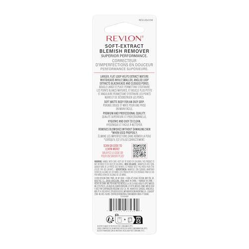 Revlon Soft-Touch Blemish Remover, Pore Extractor for Blackheads, Whiteheads, and Comedones, Pimple Popper Tool, Dual-Sided, Made of Stainless Steel, 1 Count