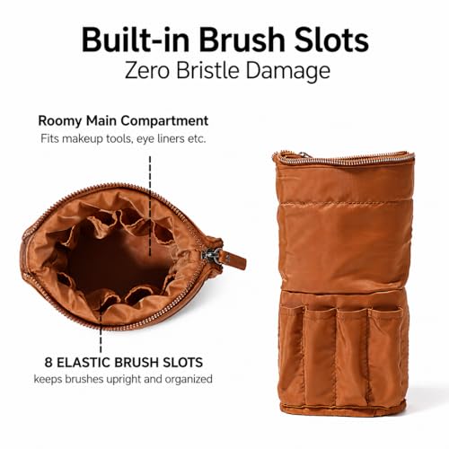 APT 1101 Convertible Makeup Brush Bag & Stand-Up Holder