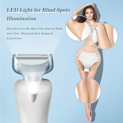 Electric Women's Shaver for Legs & Bikini Trimming - Rechargeable, Waterproof
